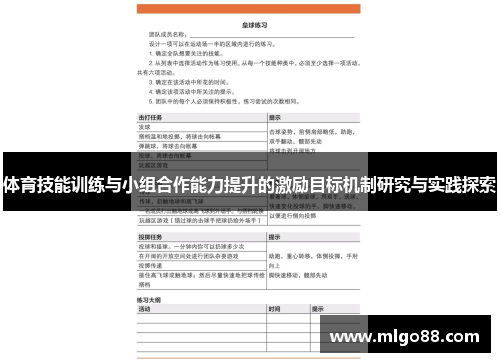 体育技能训练与小组合作能力提升的激励目标机制研究与实践探索